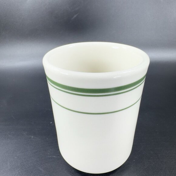 TUXTON 9oz Ceramic Restaurant Grade Diner Coffee Cup Mug Green Stripes Set 3 VTG - Picture 15 of 16